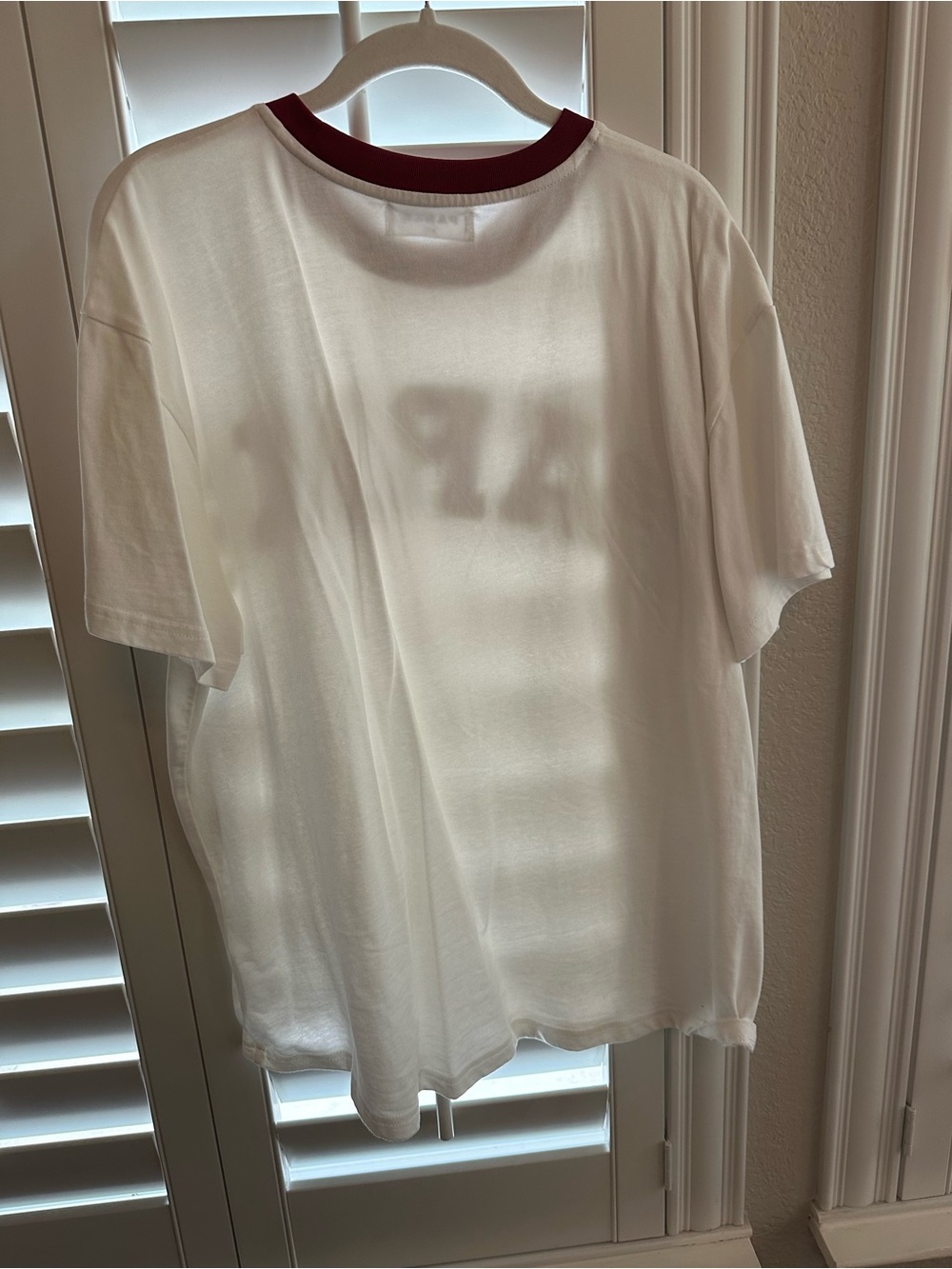 Parke White Tee with Maroon Lettering Varsity Tee - Picture 2 of 3